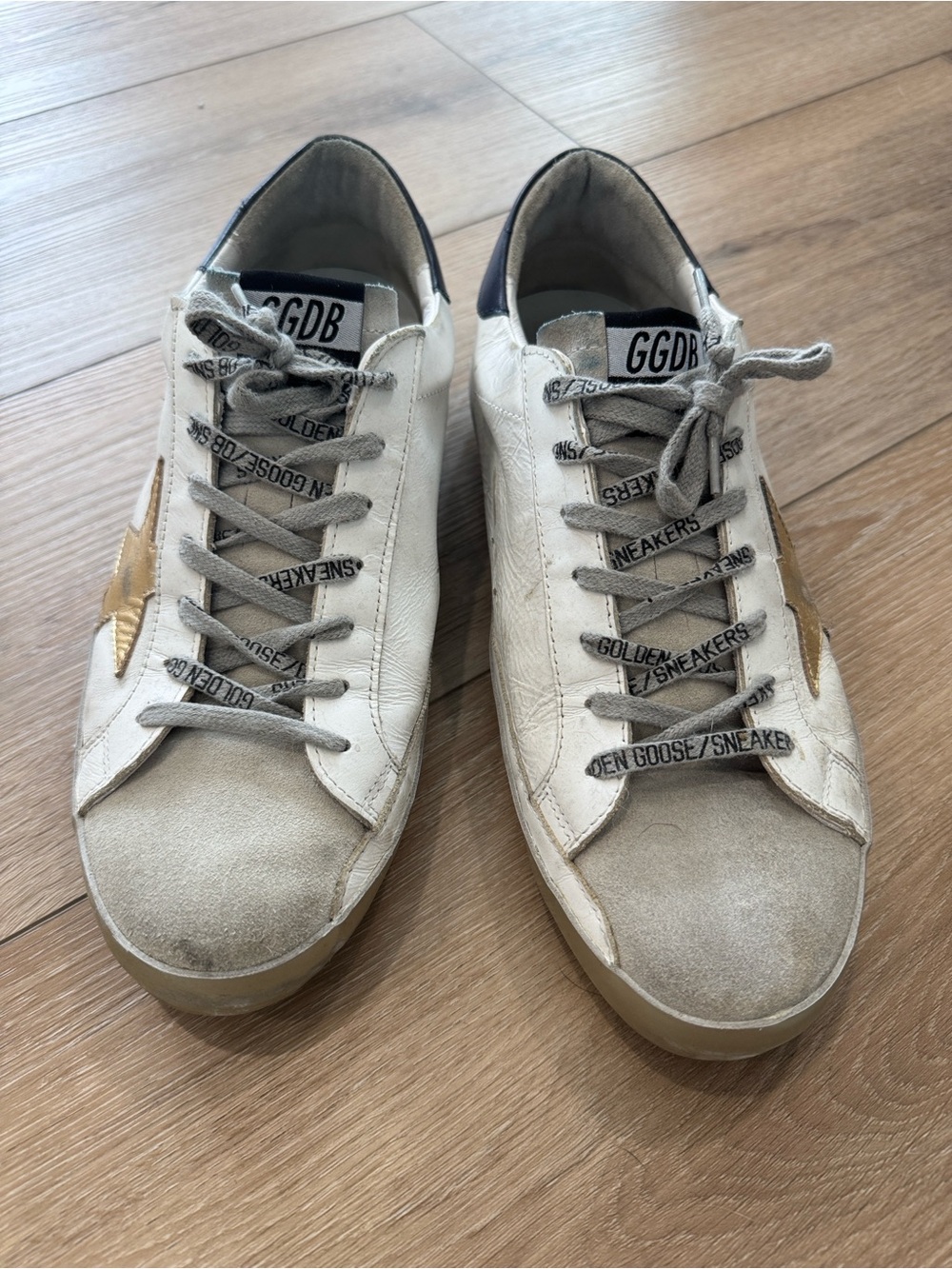 Golden Goose White Sneakers with Gold Star Accent